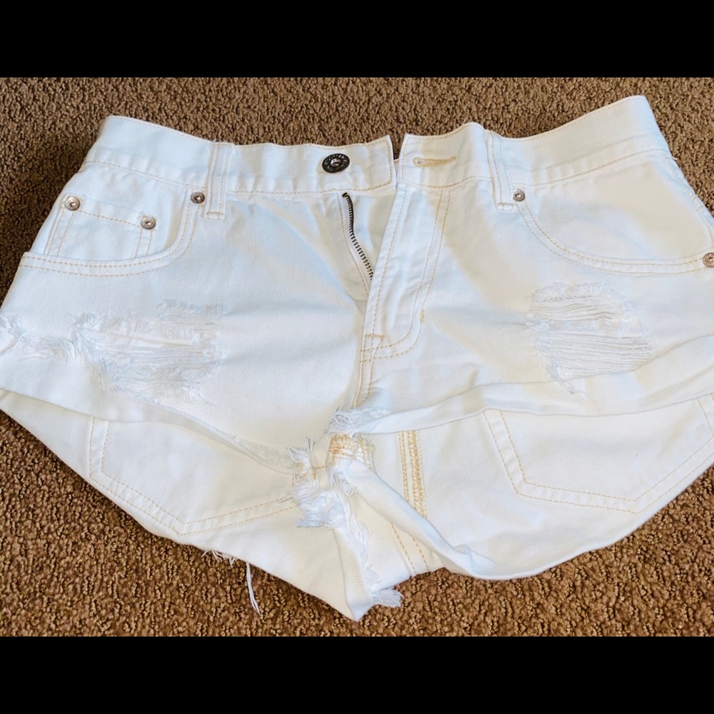 White Jean Shorts